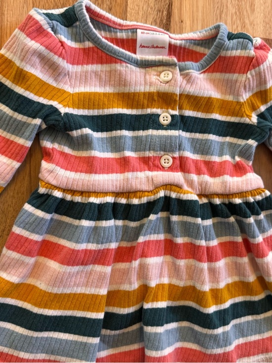 Hanna Andersson Other - Hanna Andersson Baby Girls Striped Rib Knit Cotton Dress 3-6 Months Multi-Color
